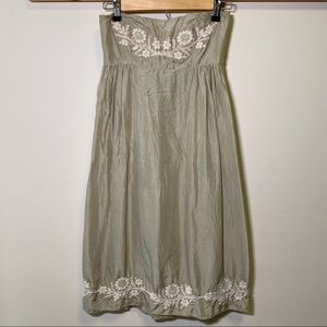 Calypso St. Barth 100% Silk Embroidered Strapless Dress
